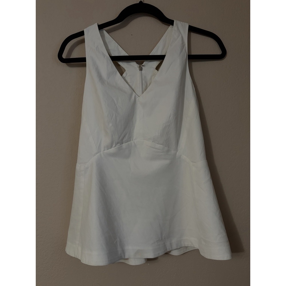 Anthropologie Rebecca Taylor Size 6 Halter Criss Cross Top In Milk White